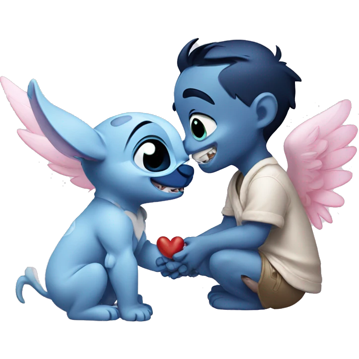 Angel and stitch love emoji