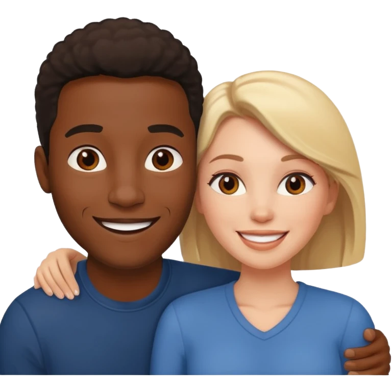 Romance - feeling of excitement associated with love - black man and white woman together emoji