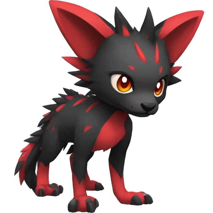 cool edgy black punk red animal hybrid Fakemon full body emoji
