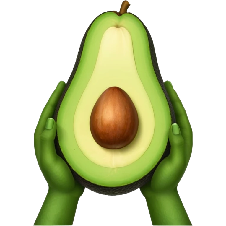 hands holding a big avocado emoji