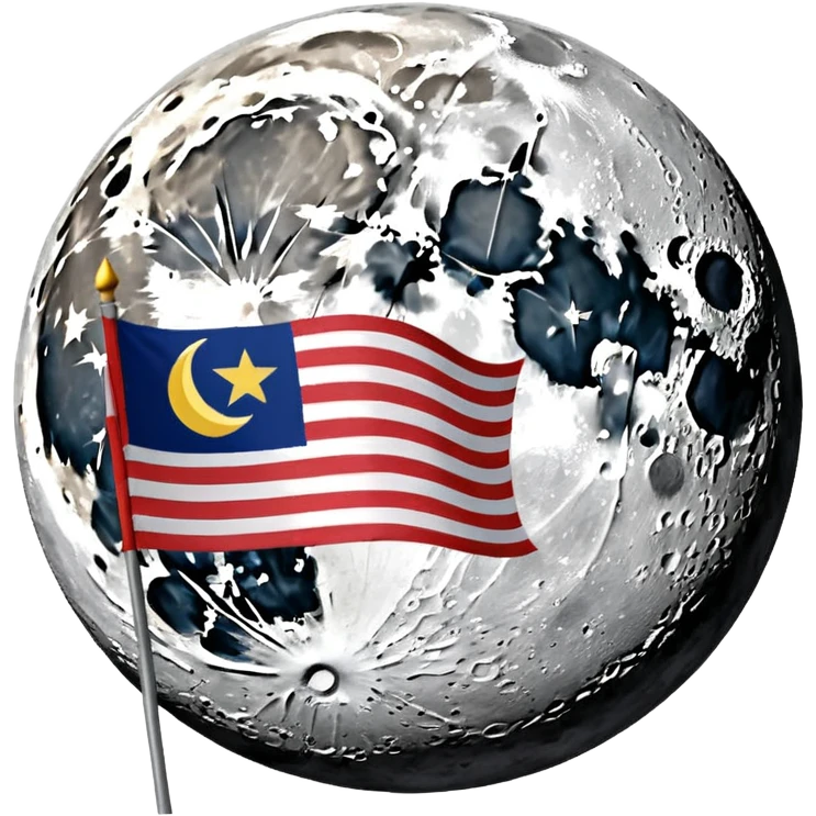 На фоне космоса луна а на ней флаг и написано "Majestic\" emoji