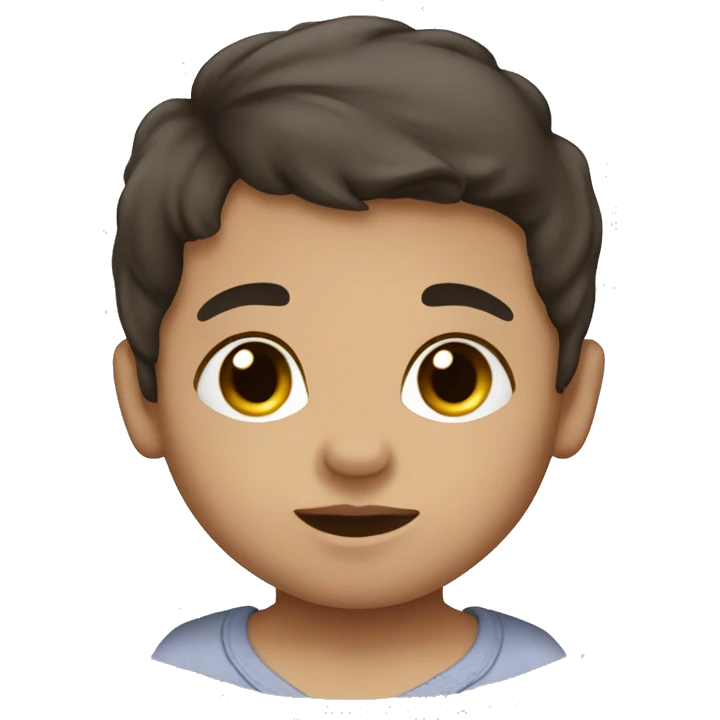 Newborn baby boy with straight dark brown hair  emoji