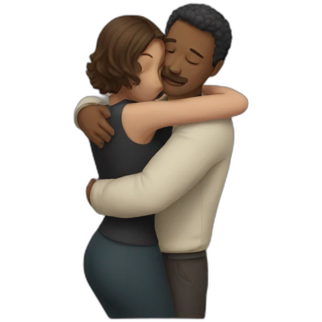 Man hugging woman from behind emoji