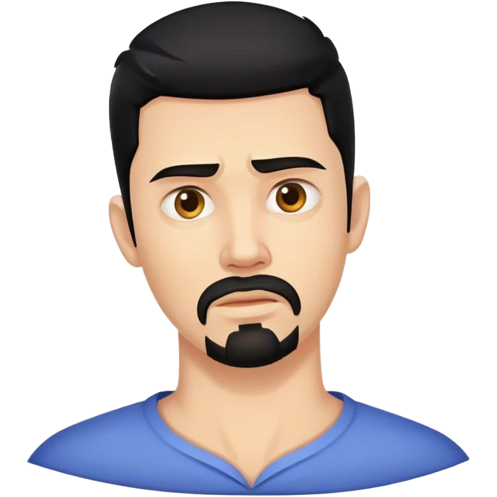 Man with black hair and goatee with severe injured neck  emoji
