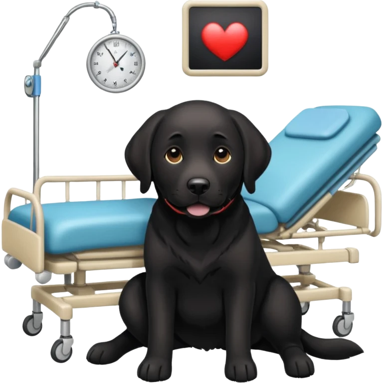Labrador noir hôpital emoji