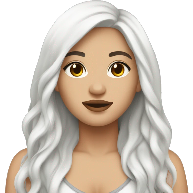plus size dark long hair white skin emoji