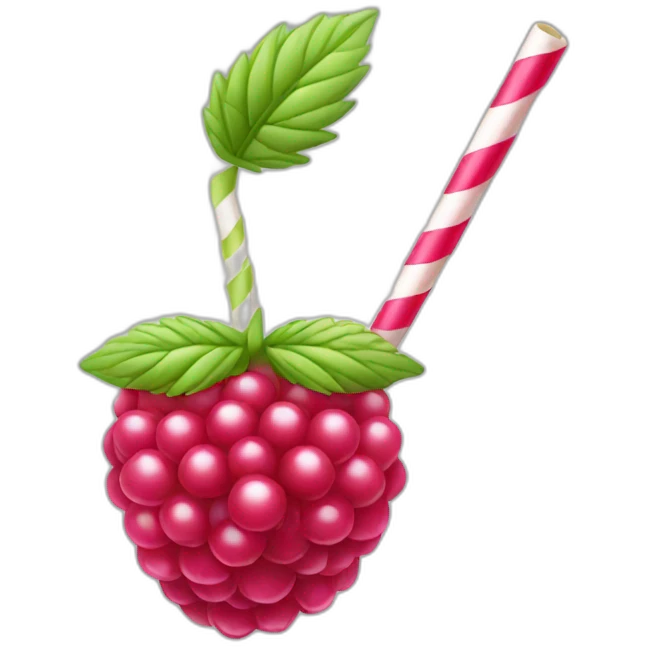 Raspberry straw emoji