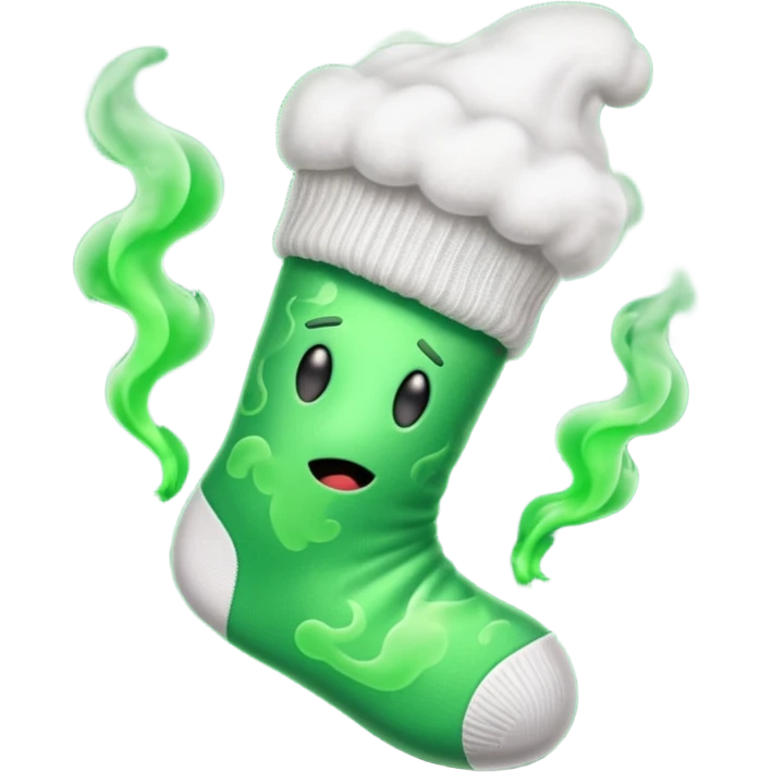 stinky sock with green smoke emoji
