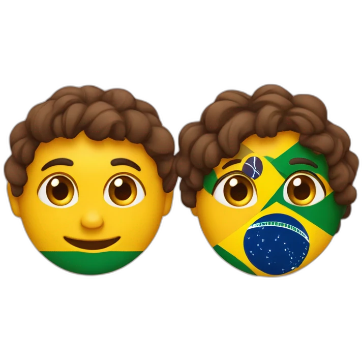 Portugal and brazil loving each other emoji