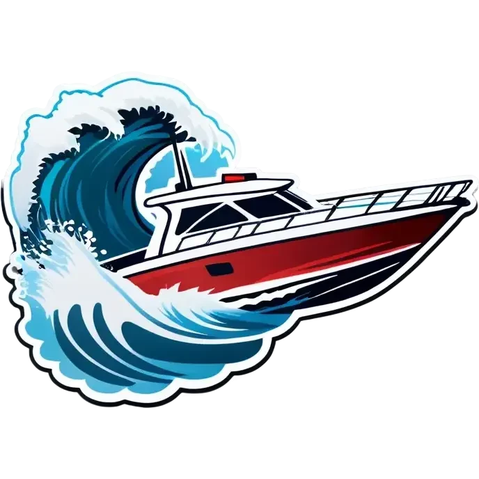 sport boat in waves emoji