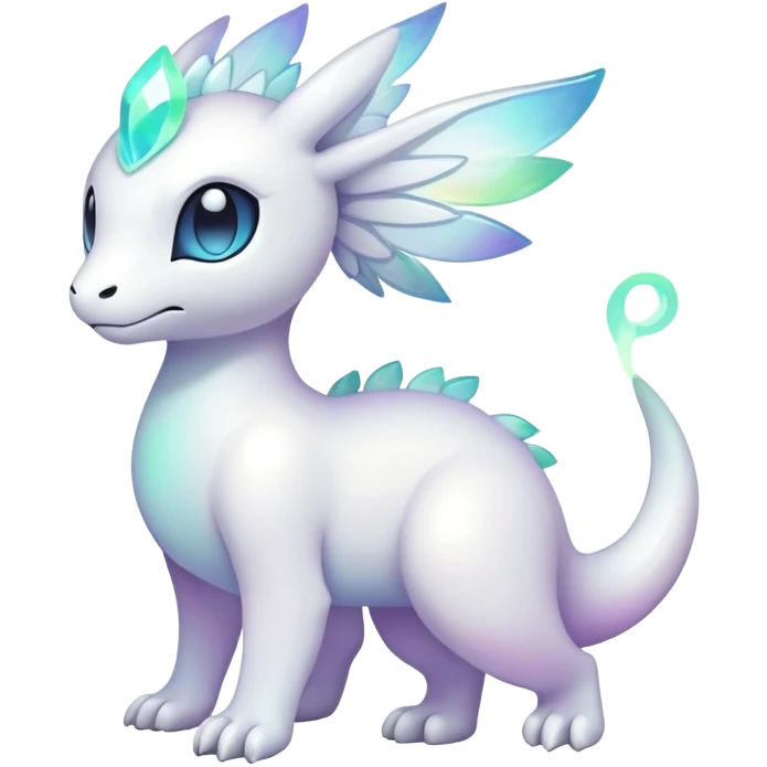  Iridescent white pale fakemon-creature  emoji