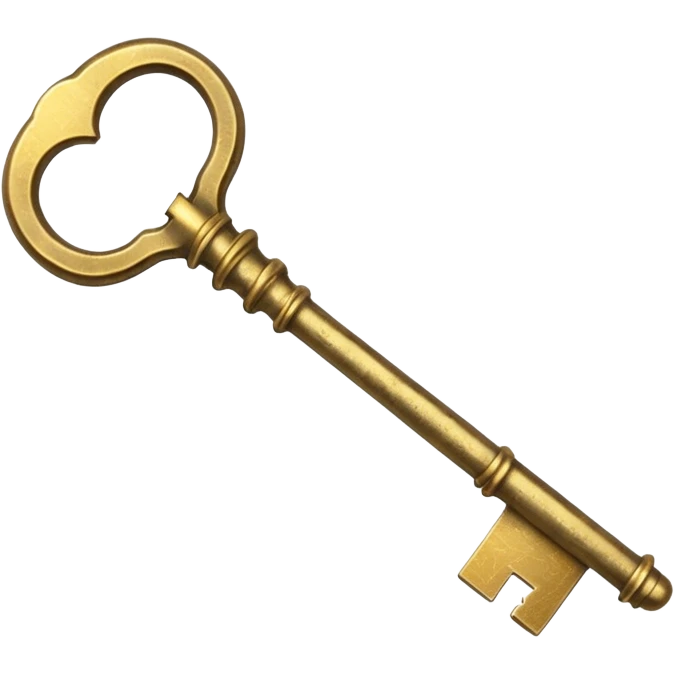 The design is an antique-style (or "skeleton") key. The color is a worn, textured gold or brass, which will stand out against YouTube's dark mode and ties into the yellow text boxes on your thumbnails. The key itself symbolizes "unlocking" the "unseen" or "secret" stories you cover. emoji