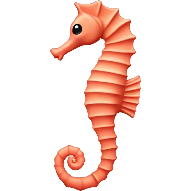 Left facing seahorse, coral colored emoji
