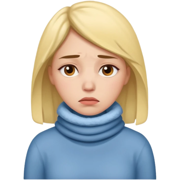 sad and single woman who is cold emoji