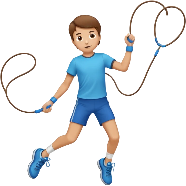 Boy with Skipping Rope overhead pose emoji