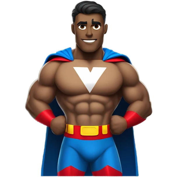the superman with abs white skin emoji