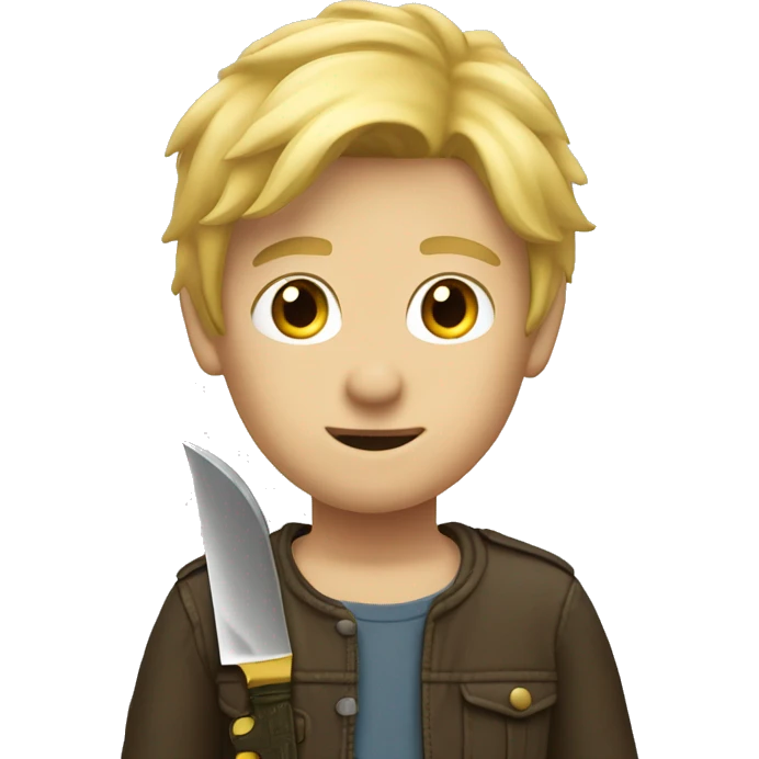 blond boy lance un couteau emoji
