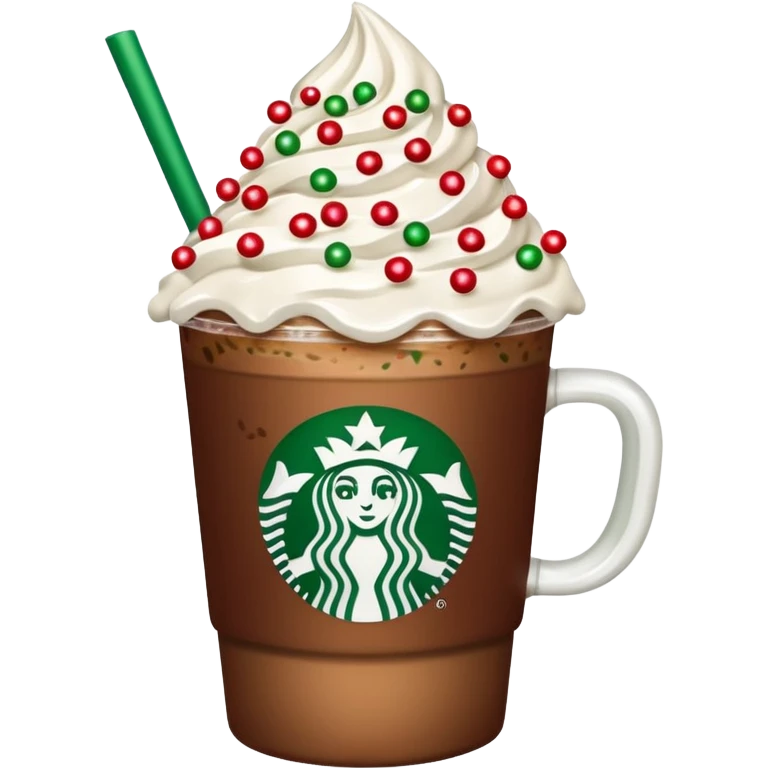 Iced Christmas Starbucks coffee emoji