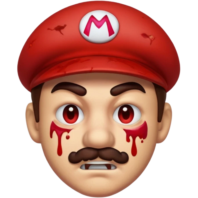 mario a lot ofblood on his face emoji