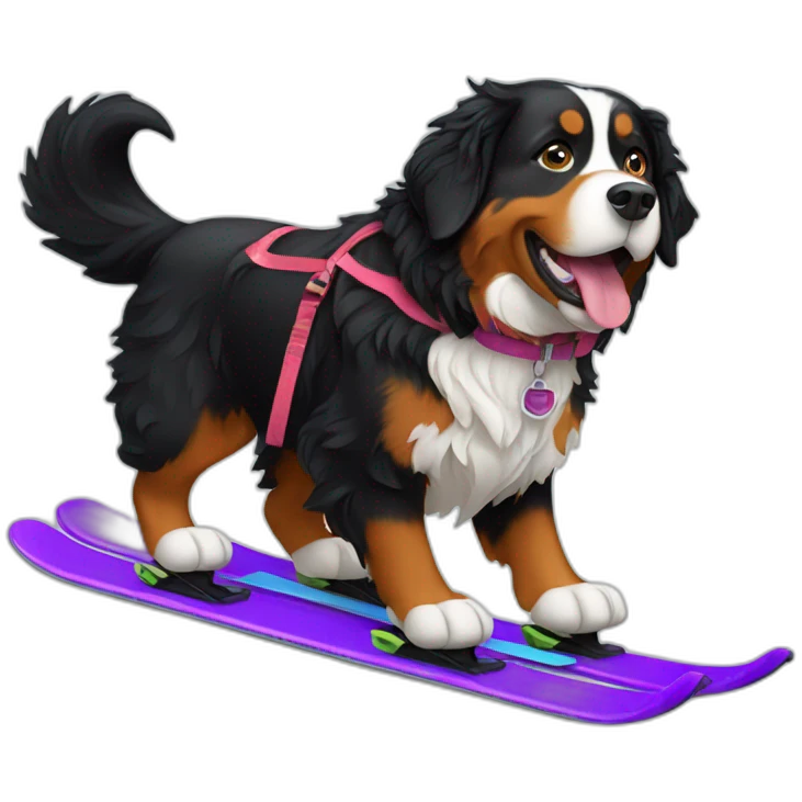 Bernese mountain dog skiing emoji
