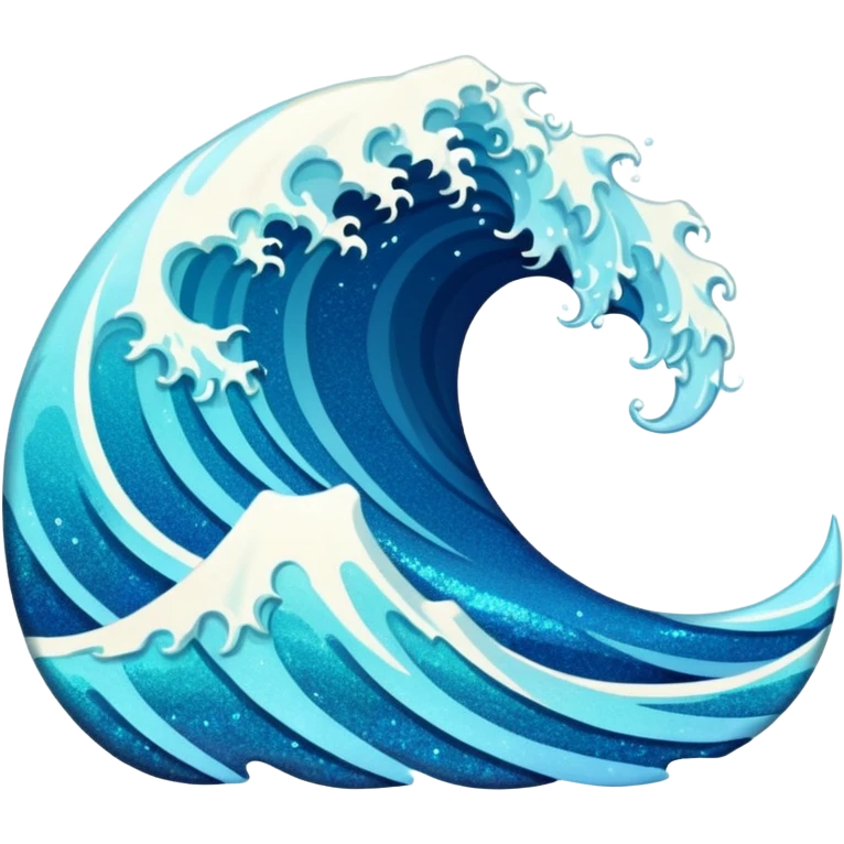 glitter wave ocean surf cian emoji