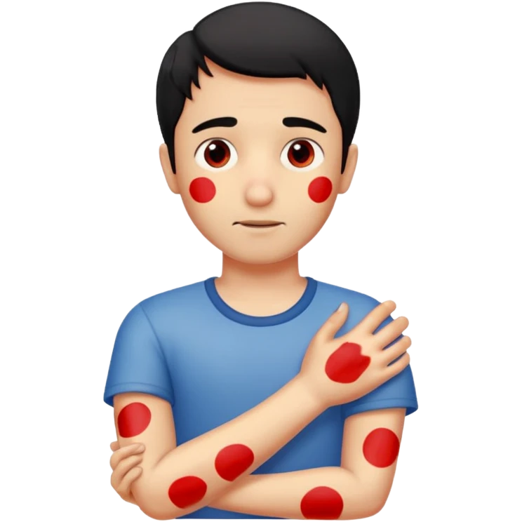 Text Sameer, itching and have red spots all over the body emoji