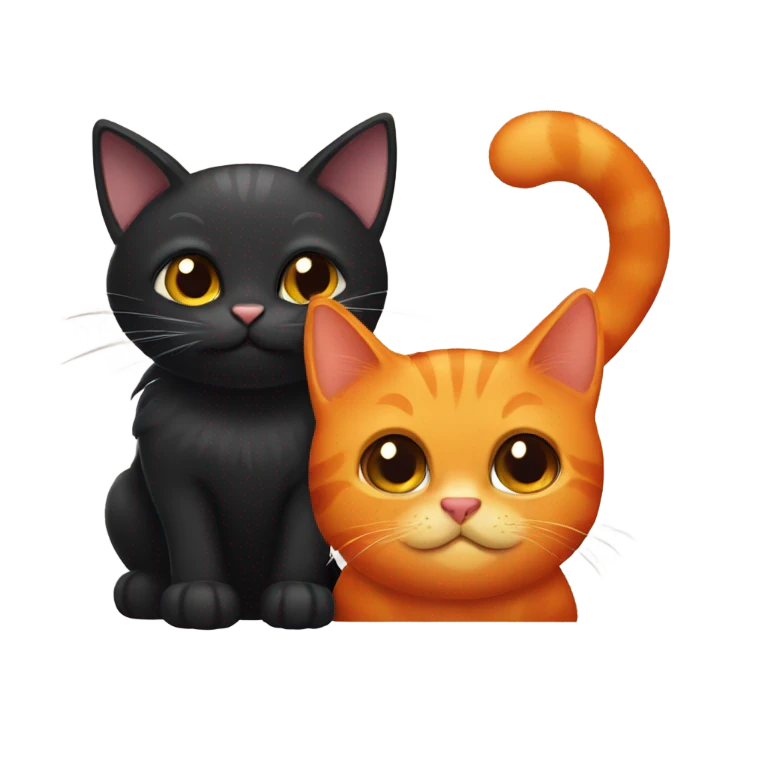 Black cat and orange cat emoji