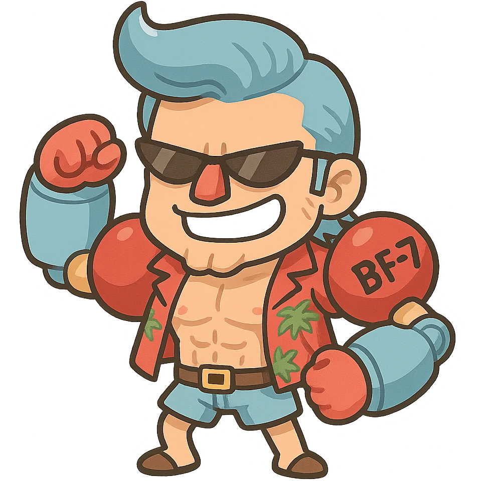 Franky from One Piece, chibi cartoon style emoji