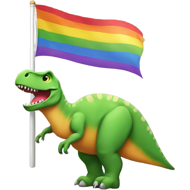 Dinosaur with rainbow flag emoji