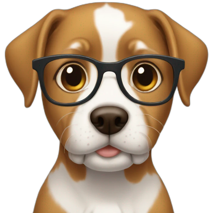 boy with glasses that love dogs emoji