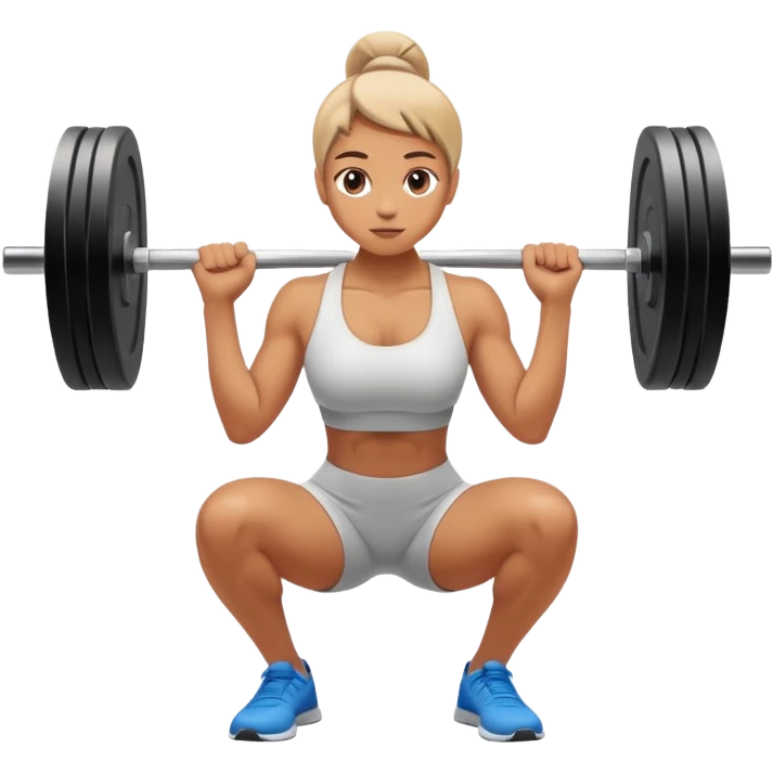 Person with perfect posture doing a squat at the gym emoji