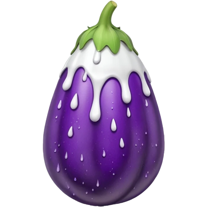 Eggplant with white paint dripping down emoji