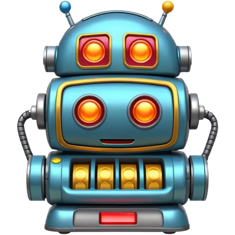 cheerful slot machine robot emoji