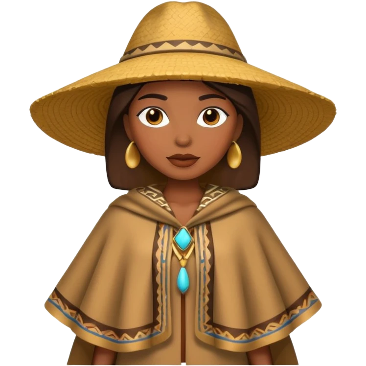 brown skin woman with fashion pancho emoji