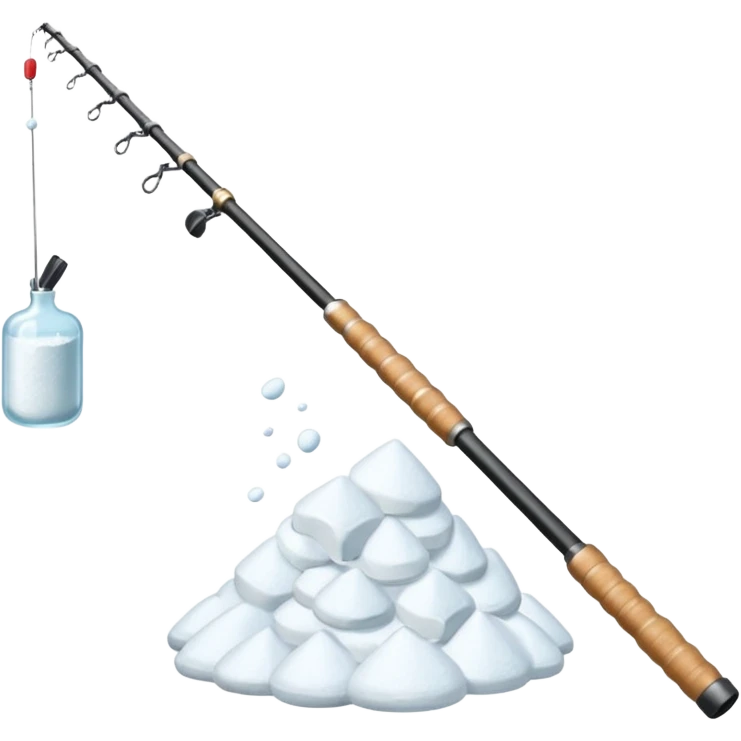 Fishing rod with cocaine on the end emoji