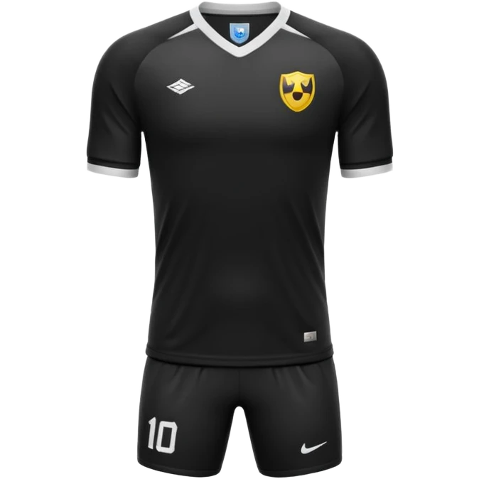 maillot football uni noir sans détails emoji