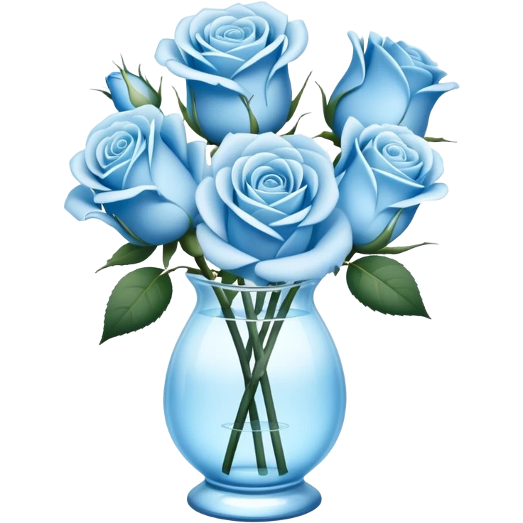 Light blue roses in vase emoji