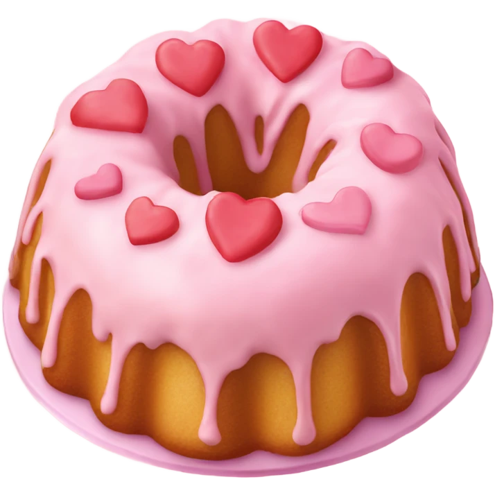 Light pink Valentine’s Day Bundt cake  emoji