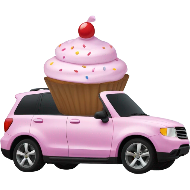 Cupcake under car emoji