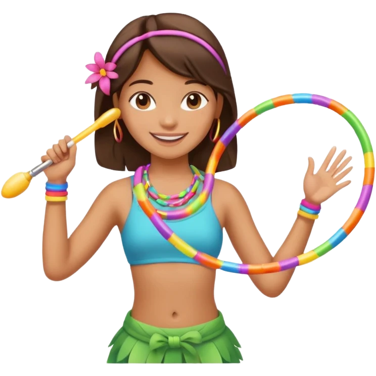 hula hoop at girl one arm emoji