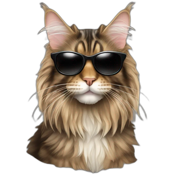 Tabby maine coon with sunglasses emoji