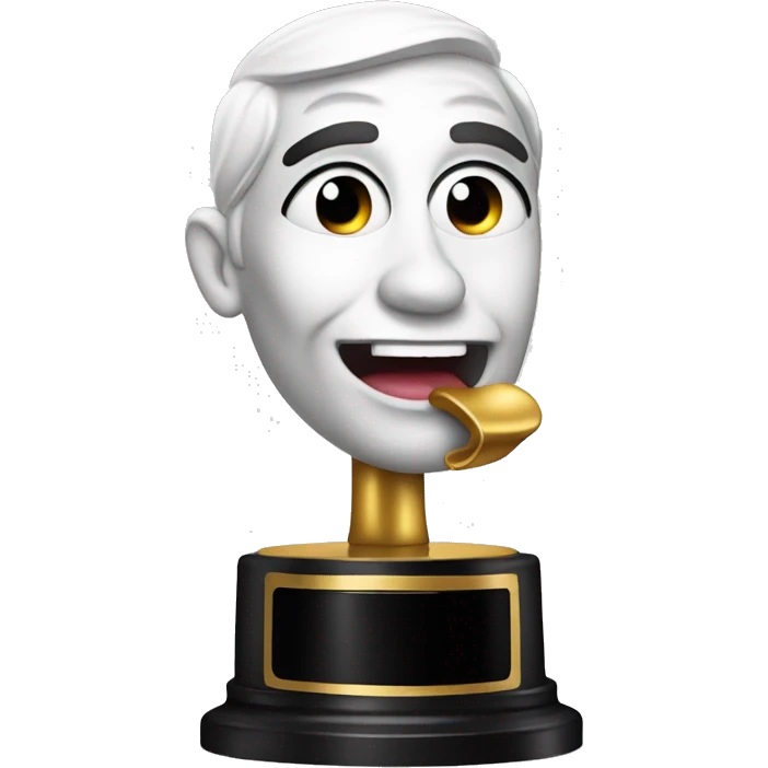 oscar statuette with tongue out emoji