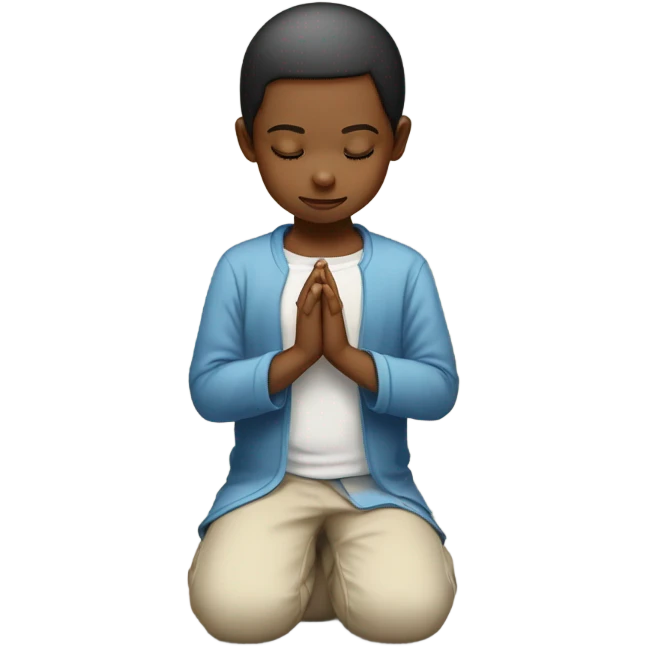 child praying on knees emoji
