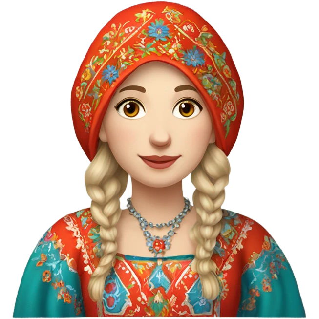 Russian woman wearing traditional russian clothing emoji