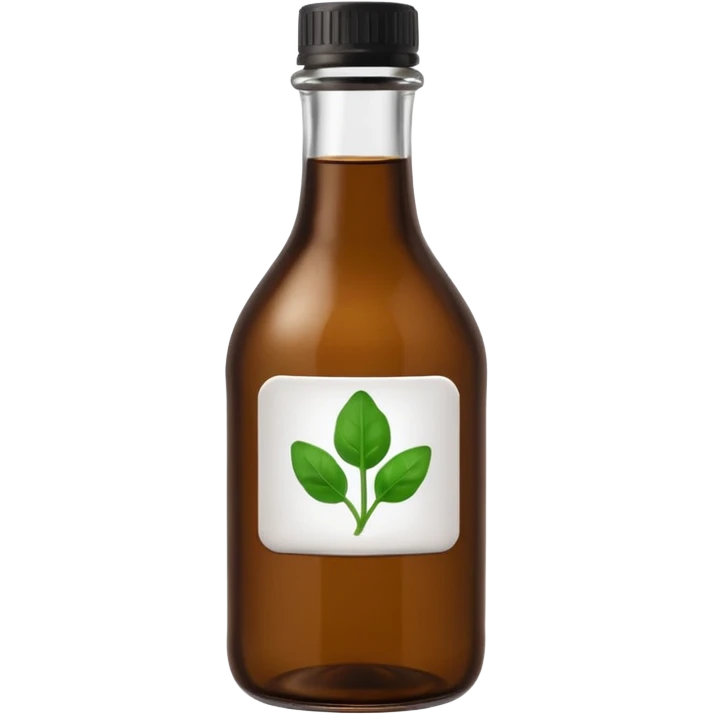 brown glass bottle of supplements with white label, black thin title K2 and small spinach emoji emoji