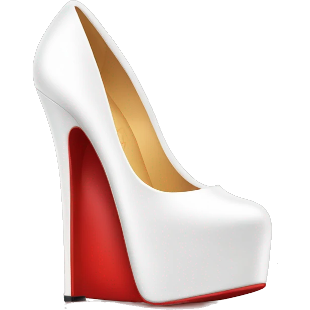 Create luxurious loubutin white heels with red soles   emoji