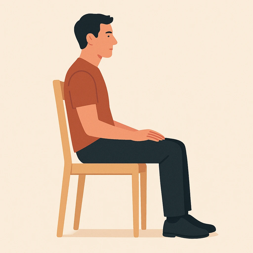 side angle of a man sitting in a chair, clear and simple design emoji