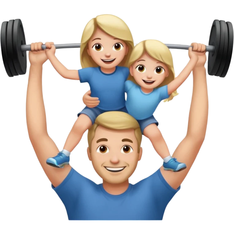 a dad lifting his daughter   emoji