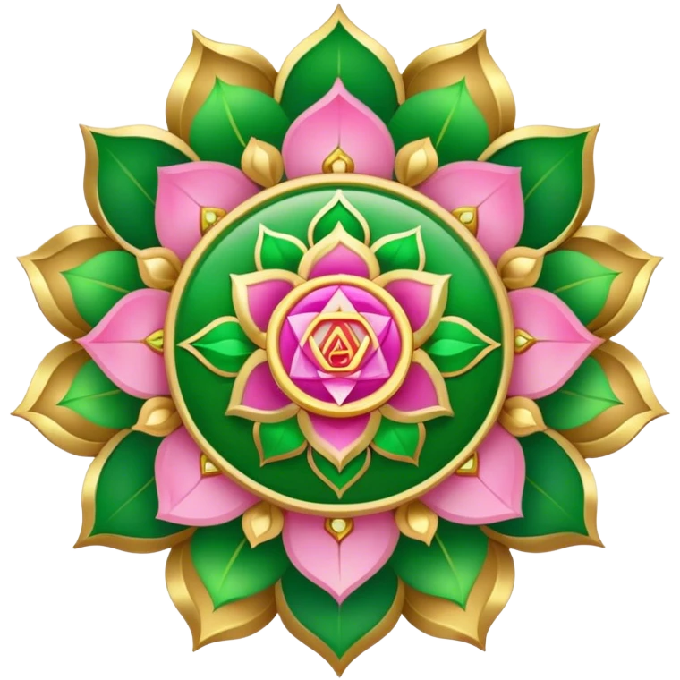 Anahata chakra is green pink gold emoji