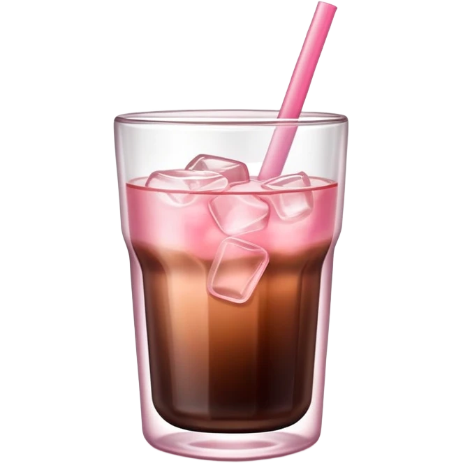 Cold brew coffee with sakura pink mini small size glas emoji